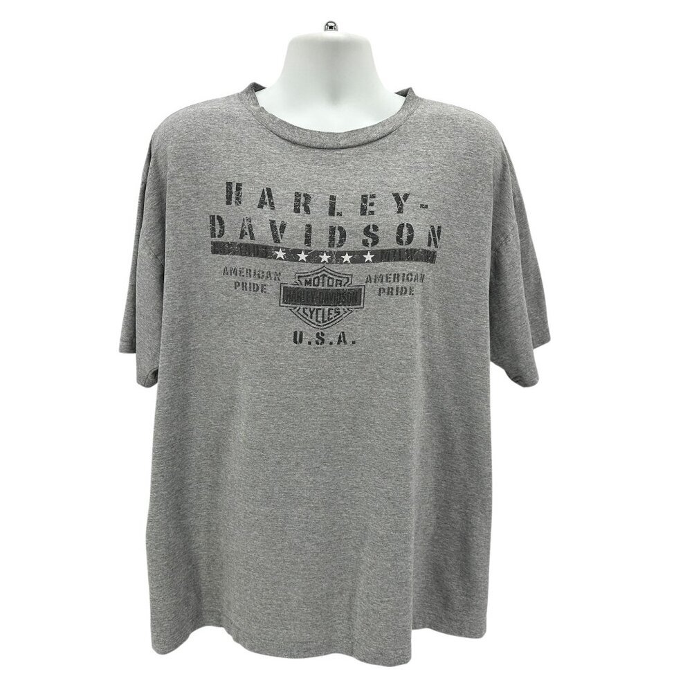 Vintage Harley Davidson Mens 2X Shirt Las Cruces NM Barnett American Pride Gray